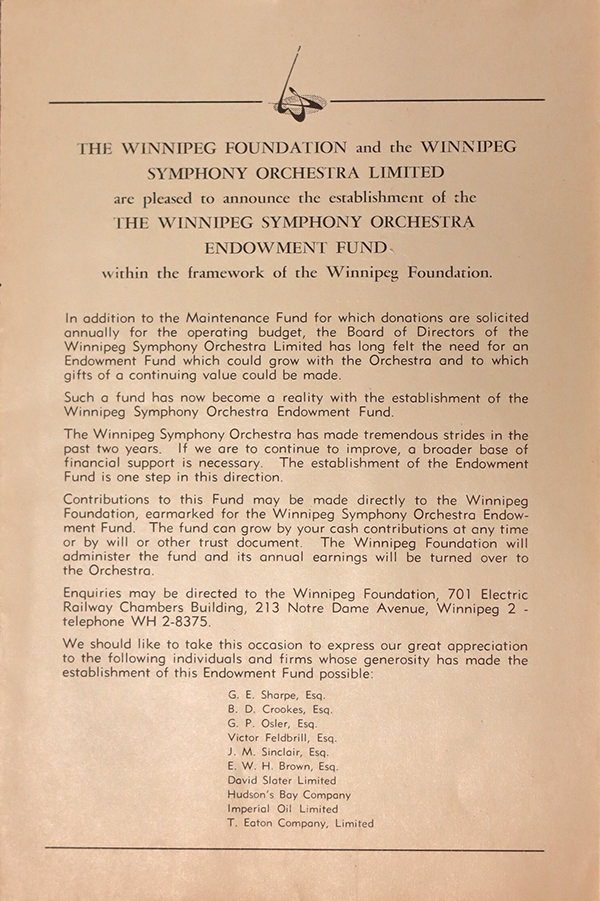 Winnipeg Symphony Orchestra program