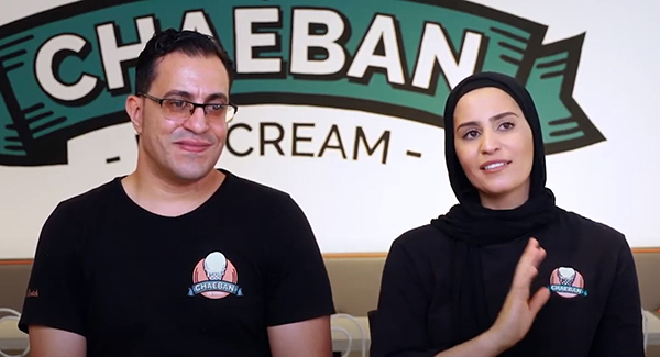 Chaeban Ice Cream founders Joseph Chaeban Zainab Ali inside their shop.