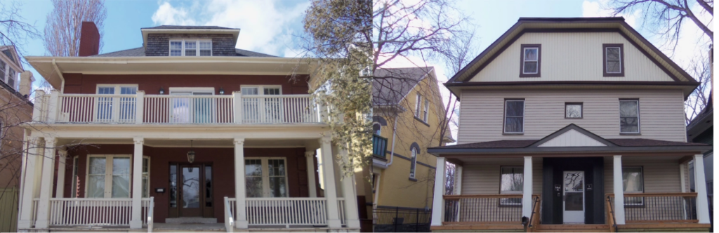 A side-by-side image of Tamarack Recovery Centre's two buildings.