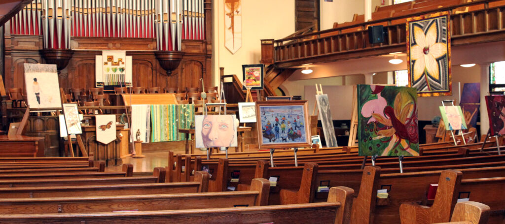 Art displayed in church for Art Annual Art show