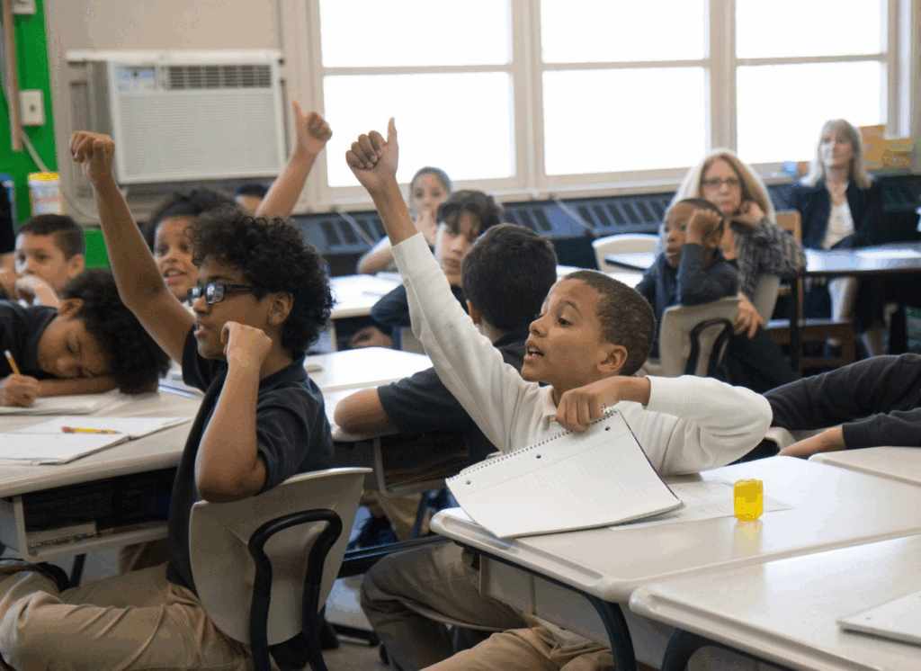 Students engaging in classroom discussion