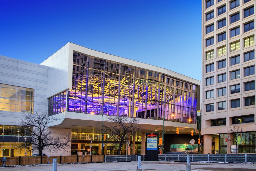 External view of the RBC Convention Centre in Winnipeg.