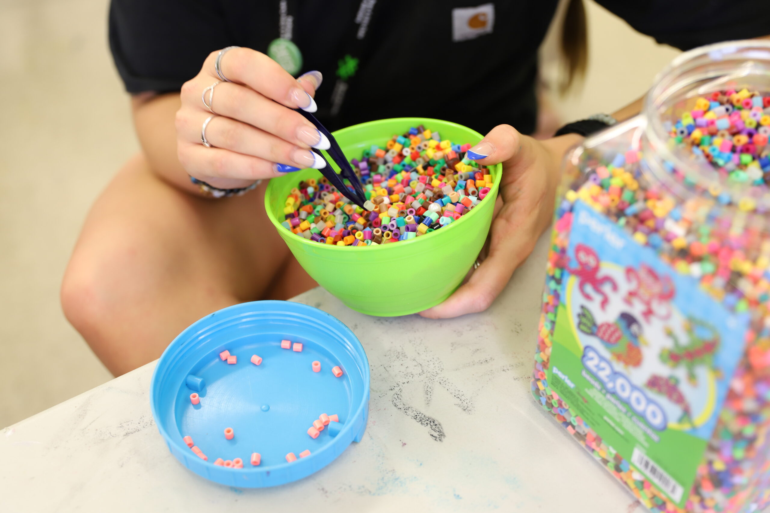 close up of crafting beads