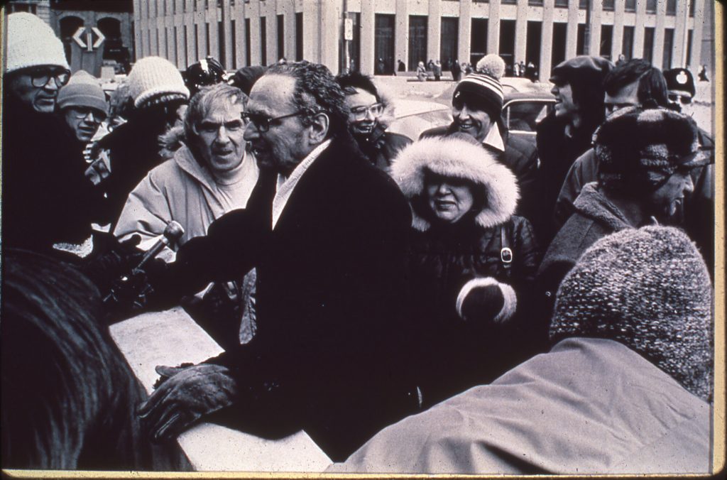 Zuken led a soft protest when the intersection of Portage and Main was closed to pedestrians in March 1979 as part of a development agreement. Pedestrian access returned in 2025.